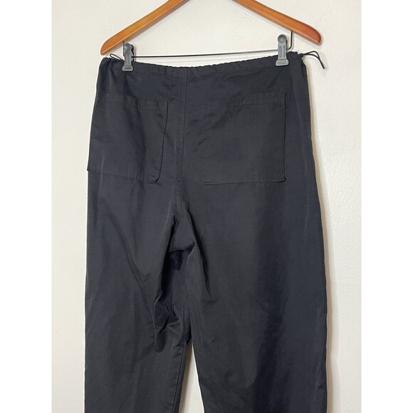 Forever 21 Women's Large Black Cargo Style Baggy Pants Pull Tab Waist & Ankles - Picture 9 of 9